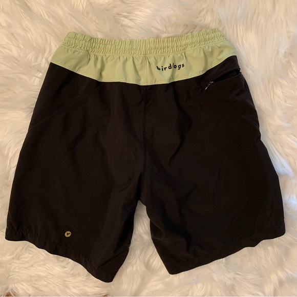 Birddogs Black Neon Green Lined Athletic Gym Shorts Medium 8” Inseam Men’s - Picture 1 of 13